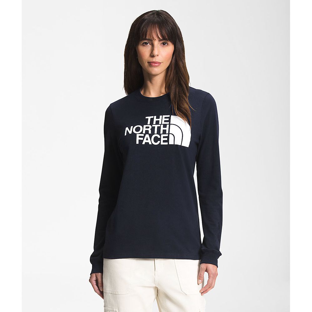 The North Face Long Sleeve Womens Australia - The North Face Long Sleeve Half Dome Navy (LVM-690174)